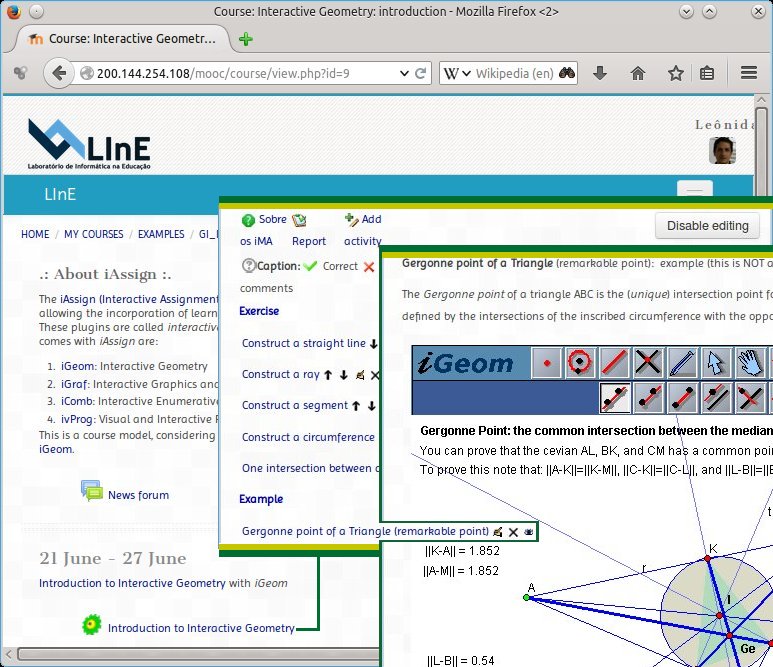 "Ilustration of iAssign with iGeom"
