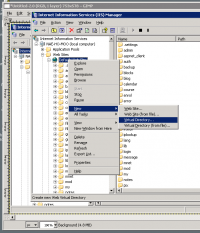 Menu option required for creating new virtual directory
