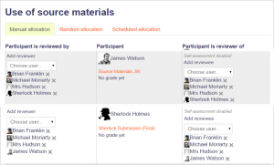 "Manual Allocation menu"