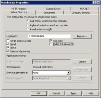 Virtual directory properties correctly configured